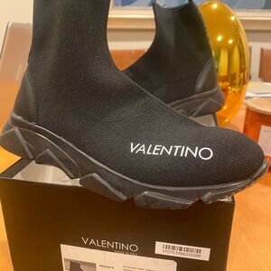 Valentino Black Logo Sock Sneakers